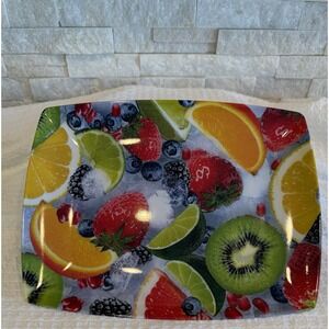 Citrus Grove Summer Fruit Rectangular Serving Platter 12"x8" Pic Nic, Beach